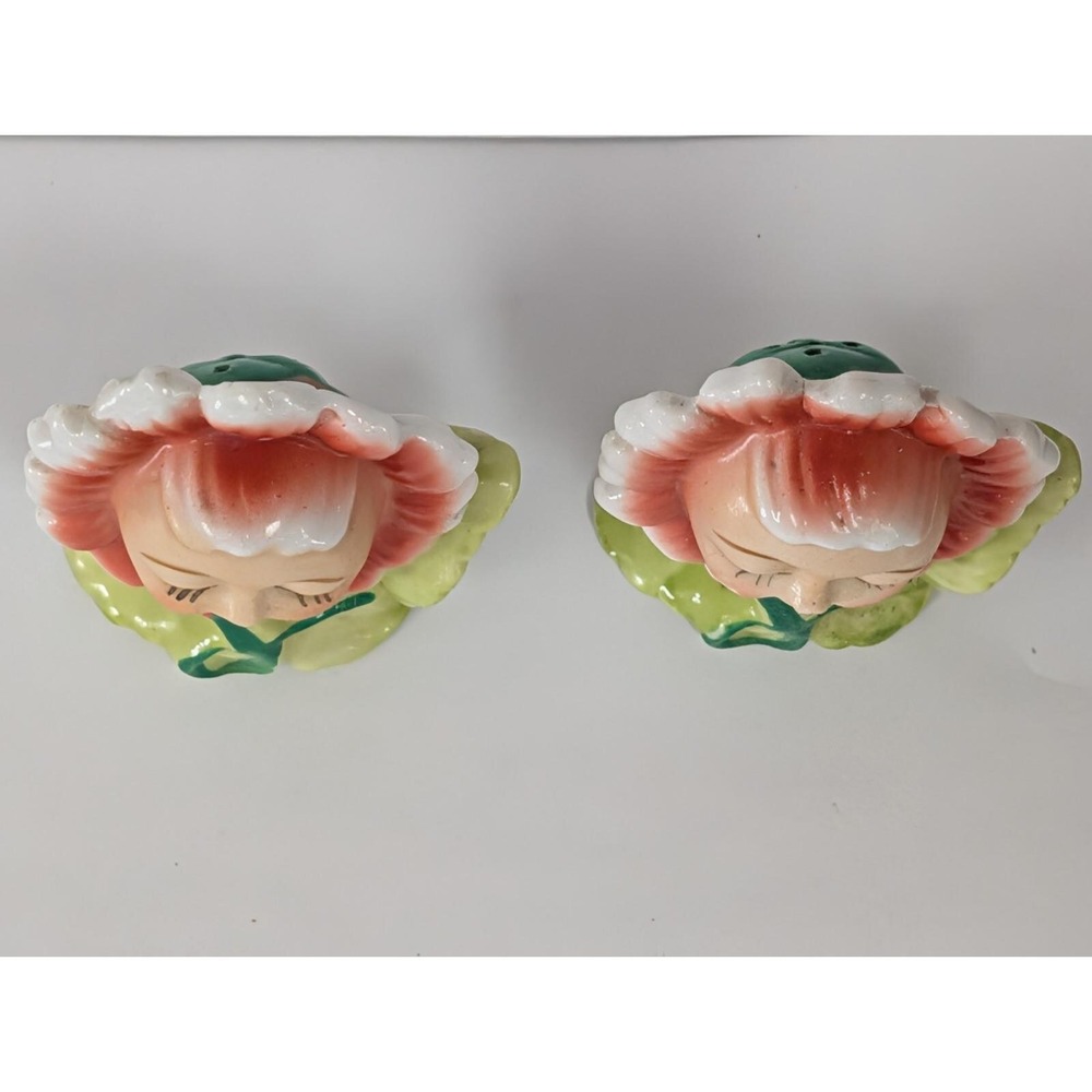VTG Anthropomorphic Flower, Sunflower, Salt & Pepper Shakers Novelty JAPAN Sleep - Picture 11 of 16